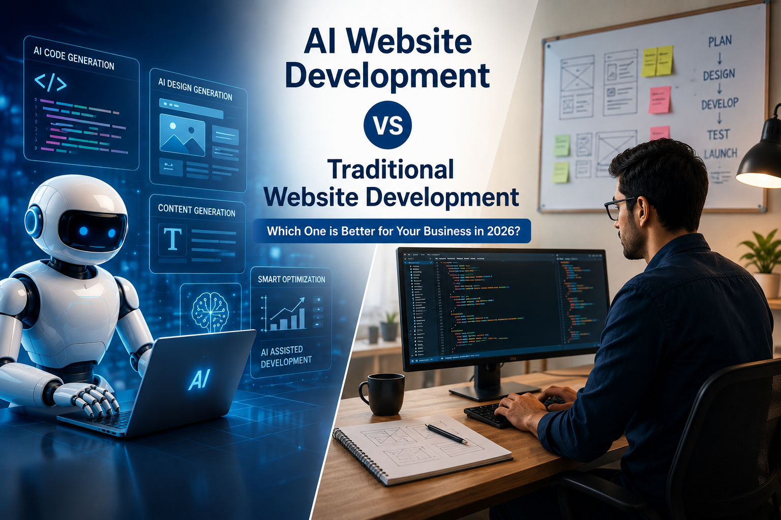 AI Website Development vs Traditional Website Development - 1Web Experts